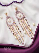 The Splashy Torrent - Golden Embellished Earrings