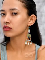 The Blue Lagoon- Golden Embellished Earrings