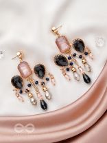 The Jeweled Wings - Golden Embellished Earrings
