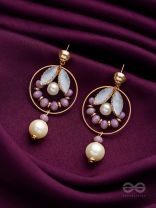 The Orchid Garden- Golden Pearl Earrings