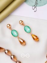 The Magic Mirror- Golden Embellished Earrings