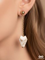 In a Nut'shell'- Golden Embellished Earrings