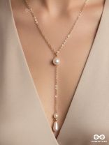 The Pearl Shower- Golden Embellished Necklace With Anti-Tarnish Coating 