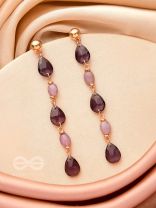 The Plum Passion- Golden Embellished Dangler Earrings