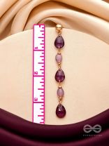 The Plum Passion- Golden Embellished Dangler Earrings
