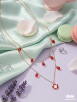 The Scarlet Sun- Golden Embellished Necklace With Anti-Tarnish Coating 