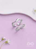 The Moonlit Trails- Silver Set of Two Rings