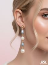 The Twilight Charm- Golden Pearl Earrings