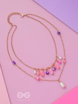 Whimsy Wonderland Waves - Cute Multilayered Neckpiece With Anti-Tarnish Coating 