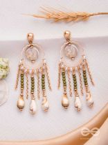 SEASHORE FERN FRINGE - GOLDEN DROP EARRINGS