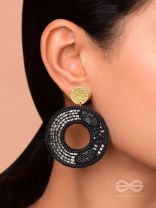 RATRIKRATA - CREATED BY NIGHT - BEADS AND CUTDANA EMBROIDERED EARRINGS
