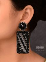 RATRIKANTA - THE BEAUTY OF DARK - BEADS AND STONE EMBROIDERED EARRINGS