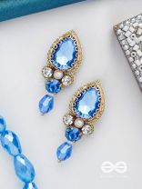 MANIARNAVA - OCEANIC GEMS - STONES AND BEADS EMBROIDERED EARRINGS