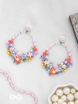 APANIDRA - THE FLORAL BEAUTY - SEQUINS, BEADS AND PEARLS EMBROIDERED EARRINGS