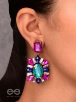 RATNAVILASINI - DECORATED IN JEWELS - STONE EMBROIDERED EARRINGS