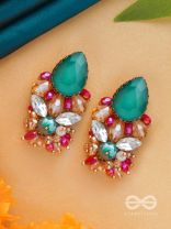 RATNAADHYA - ABOUNDING IN JEWELS - STONES AND BEADS EMBROIDERED EARRINGS