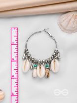 Swings Of Seashore - Statement Silver Hoop Earrings