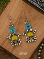 Daybreak Drizzle - Silver Enamelled Earrings