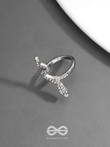 STUDDED SLYTHERIN - STATEMENT SILVER RING (ADJUSTABLE)