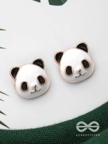 CHEEKY PANDA - GOLDEN EMBELLISHED STUD EARRINGS