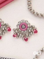 The Silver Talisman- Enamelled Oxidised Earrings