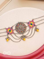 The Vibrant Splash- Enamelled Oxidised Neckpiece