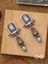 The Lilac Clouds- Oxidised Embellished Earrings