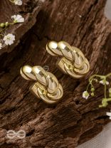 Dreamer'S Luster - Statement Golden Earrings