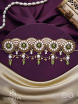 Pradavya - The Goddess Glamour - Stones, Beads And Pearls Hand Embroidered Neckpiece