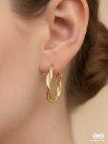 Twisted Tangos - Golden Hoop Earrings