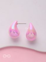 Glitter Drops - Holographic Acrylic Earrings (Pink)