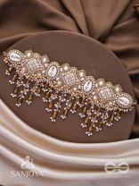 Bhadrashochi- The Shimmering Shower- Shells, Beads, Mirror And Glass Drops Hand Embroidered Choker Neckpiece