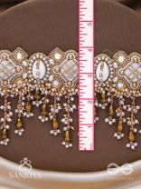 Bhadrashochi- The Shimmering Shower- Shells, Beads, Mirror And Glass Drops Hand Embroidered Choker Neckpiece