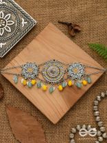 The Playful Skies - Enamelled Oxidised Choker Neckpiece