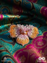 Saradgata- The Autumn Bloom - Resham, Beads And Sequins Hand Embroidered Ring (Adjustable)