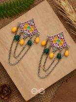 The Countryside Charms - Enamelled Oxidised Earrings