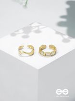 Midas Treasures - Golden Cubic Zirconia Rings (Set Of 2 Adjustable)