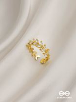 The Angel's Tiara - Golden Cubic Zirconia Ring (Adjustable)