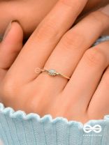 The Rare Lustre - Golden Cubic Zirconia Ring 