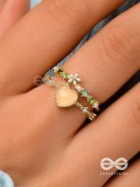 The Eden's Secret - Golden Embellished Ring (Adjustable)