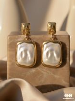 Liquid Gold- Modern Framed Earrings