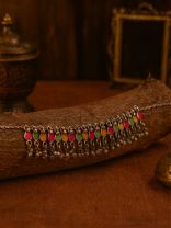 BOLLY BEAT - OXIDISED NECKLACE WITH NEON ENAMEL CHARMS