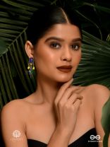 FOREST FLAIR - OXIDISED LEAF EARRING