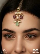 HARITIKA – GRACE OF GREEN – KUNDAN MAANGTIKA WITH GREEN STONE ACCENTS AND PEARL DROPS