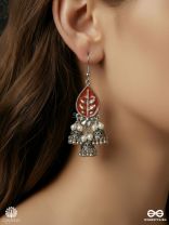 EMBER FOLIAGE – OXIDISED STATEMENT JHUMKA EARRINGS