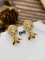 The Little Golden Peacock - Tiny Trinket Earrings