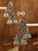 The Intricate Peacocks - Triple Boho Jhumki Earrings