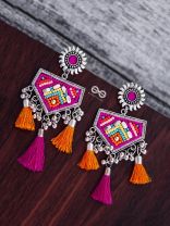 The Playful Desire (Orange-Pink) - The Embroidered Oxidised Collection