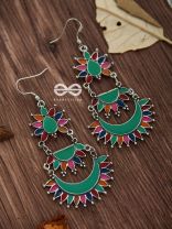 The Bohemian Layered Danglers - Meenakari Boho Earrings