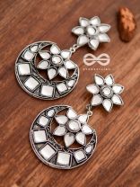 The Queen's Desire - Embellished Oxidised Danglers (Silver)